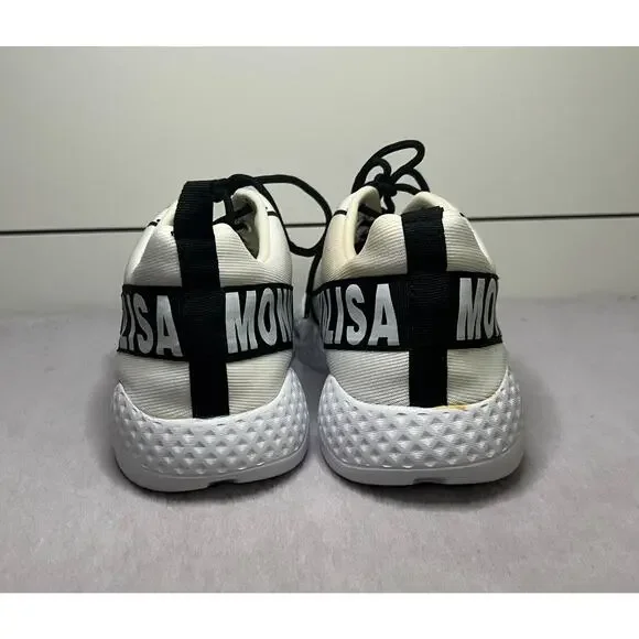 MonnaLisa Trainers Designer Shoe White w/ Black (Great Condition) Women's US 7.5 - Picture 5 of 7